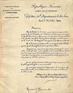 Lettre du 15 octobre 1896 de la Pr&eacute;fecture de la Seine &agrave; Monsieur Tournant 